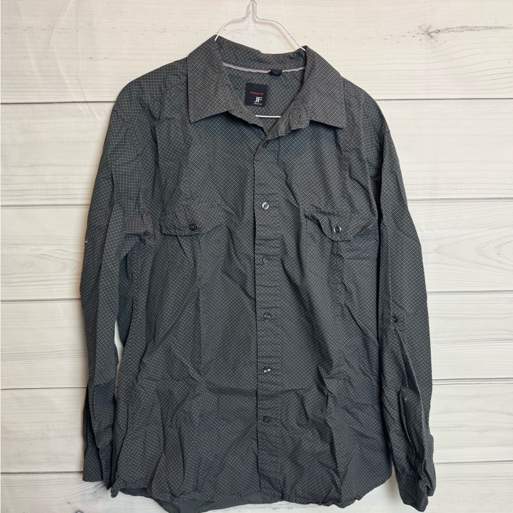 J. Ferrar Modern Fit Men's Black Patterned button up